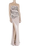 HALSTON STUD EMBELLISHED SILK GOWN SIZE UK 4 MADE IN ITALY RETAIL £3775!!!