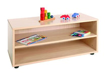 Mobeduc Super Low Storage with 2 Horizontal Compartments, 90 x 44 x 40 cm, beech