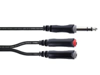 Cordial 14890 Jack Audio Y-Adapter [1X Jack 6,3 Mm (Stereo) - 2X Jack Hona 6,3 Mm (Mono)] 0,30 M Svart Pvc-Mantel, Tvillingkabel
