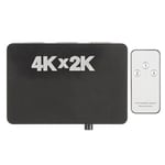 3 Ingångar 1 Utgång Switch HDMI-kompatibel 2Kx4K HD Videosignal Splitter med Fjärrkontroll