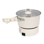 (Beige)500W 1.6L Portable Electric Cooker With Foldable Handle Hot Pot