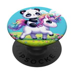 Kawaii Panda on Unicorn Daydream PopSockets PopGrip Interchangeable