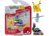 Pokemon Battle Figure 3Pak Machop, Pikachu, Alolan Muk, Figuriner