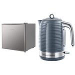 Russell Hobbs RHTTLF1SS Stainless Steel Effect 43 Litre Table Top Fridge Silver & 24363 Inspire Electric Kettle, 1.7 Litre Cordless Hot Water Dispenser with 1 Cup 45 Second Fast Boil, Grey, 3000 W