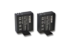 2 x vhbw batterie Li-Ion Set 900mAh (3.7V) pour caméra vidéo caméra de sport Caméscope Forever SC-100, SC-200, SC-210, SC-220, SC-300, SC-310, SC-400