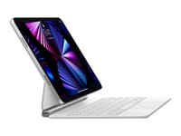 Apple Magic Keyboard - Tangentbord Och Foliefodral - Med Pekdyna - Bakgrundsbelyst - Apple Smart Connector - Svensk - Vit - För Apple 10.9-Inch Ipad Air (4Th Generation, 5Th Generation)  11-Inch Ipad Air M2 Wi-Fi, M2 Wi-Fi + Cellular, M3 Wi-Fi, M3 W