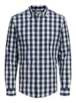 Jack & Jones Men's JJEPLAIN Check Shirt L/S AU20, Navy Blazer/Fit:Slim FIT, XXL