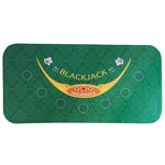 Texas Hold'em Table Mat, Blackjack Rubber Non-Slip Table Mat, Poker Game Blackjack Casino Table Layout, Suitable for Parties, Home Entertainment, Green,47inch