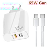 65W GaN Snabbladdare med USB C-kabel, för mobil och MacBook Pro