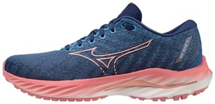 Mizuno Womens Wave Inspire 19 Water Shoe, Blue Quartz-Peach Bud, 8.5