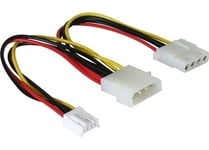 DELOCK – Power Cable Molex 4pin male-Molex 4 pin female + Floppy (82111)