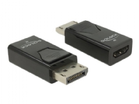 Delock - Videokort - DisplayPort hane till HDMI hona - svart - passiv omvandlare, 4K30 Hz (3840 x 2160) stöd, 3D video support