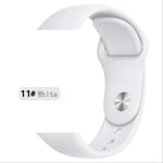 SQWK Strap For Apple Watch Band Silicone Pulseira Bracelet Watchband Apple Watch Iwatch Series 5 4 3 2 42mm or 44mm ML white 11