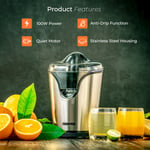 GEEPAS Citrus Juicer Orange Squeezer 100W Electric Machine Lemon Juice Press NEW