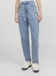 JackandJones Ljusblå stentvättade mom jeans (Light Blue Denim,26/30)