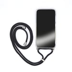 Cokitec Coque Transparente pour Iphone 7/8 / SE (2020-2022) avec Lanière/Bandoulière téléphone Cordon Noir