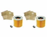 2 Filter & 10 Dust Hoover Bags For Karcher A2004 A2054 Wet & Dry Vacuum Cleaner