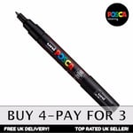 Posca Pc-1m Paint Marker Pen - Fabric Glass Pen - Black X 1 - Buy 4 Pay For 3
