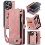 CaseMe Multi-slot Plånboksfodral iPhone 15 Pro Max Rosa