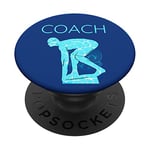 Swimming Coach Appreciation Gift Swim Teacher Blue Swimmer PopSockets Grip and Stand for Phones and Tablets