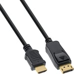 InLine 17186 Câble convertisseur DisplayPort vers HDMI Noir 0,5 m