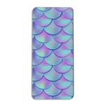 Yoga Mat Fish Scales Dreamy Purple Blue Color Workout Sport Mat 183 X 61 X 0.6CM Premium Quality Non Slip Exercise Mat with Carrying Strap 1/4 inch Gymnastics Workout Pilates Fitness 72x24in