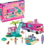 Mega Barbie Dream Camper Adventure 580 Pieces, 4 Micro-Dolls & Accessories
