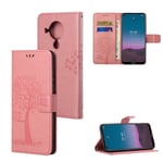 Nokia 5.4 - Læder cover / pung - Printet Design - Pink