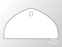 Ändvägg enkel för tälthall, rundbågehall Lagertält Förrådstält 10x5,54m, PVC, Vit