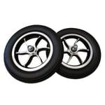 YSJX 10inch/250mm Wheel Replacement For Wheelchairs,Heavy Duty Solid Tyre Black Caster Walker Wheels,1 Pair
