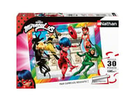 Nathan - Puzzle Enfant - 30 pièces - Ladybug et ses amis super-héros - Miraculous - Fille ou garçon dès 4 ans - Puzzle de qualité supérieure - Carton épais et résistant - Super Héros - 86385