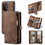 CaseMe Samsung Galaxy A53 Rymligt plånboksfodral med många kortfack, Brun