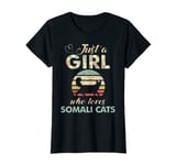 Just A Girl Who Loves Somali Cats Retro Vintage Cat T-Shirt