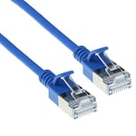 ACT Câble réseau Cat6a U/FTP LSZH LAN fin de 3,8 mm, câble flexible sans tranche CAT 6a avec fiche RJ45, pour une utilisation dans les centres de données, 0,5 m, bleu – DC7600