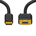 HDSupply DC075-020 Cable de conexión DisplayPort / VGA (DisplayPort macho - VGA macho), contactos dorados, 2,00 m, negro