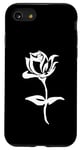 Coque pour iPhone SE (2020) / 7 / 8 Rose blanche minimaliste dessin fleur rose amoureux jardinage