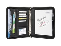 Wedo 58 5101, Läder, Nylon, Svart, A5, 2 Fickor, Visitkort, 263 Mm