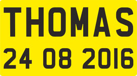 FSSS Ltd ENGRAVED NP NUMBER PLATES FOR CHILDRENS LITTLE TIKES COZY COUPE RIDE ON TOYS (YELLOW)