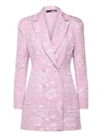ROTATE Birger Christensen Jacquard Blazer Dress Rosa