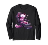Axolotl Popcorn Animal Gaming Controller Headset Gamer Long Sleeve T-Shirt