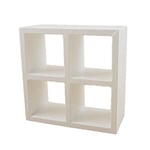 Melody Jane Dolls house 4 Cube Display Unit White Modern Shelves Bookcase 1:12