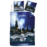 Parure de lit réversible Hedwige Harry Potter - 140 cm x 200 cm