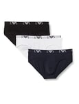 Emporio Armani Underwear Men's 3-Pack Brief Essential Monogram Boxer, Multicolour, Small (Size:) (Pack of 3)