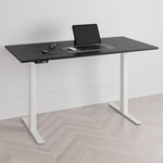 Höj och sänkbart skrivbord, 2 motorer, digital, vitt stativ, svart bordsskiva 180x80 cm