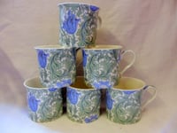 William Morris Anemone Design Set of 6 Palace Mugs.