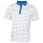 Bobby Jones Mens XH20 Creed Printed Multi Grid Golf Polo Shirt - White - S