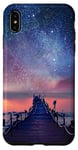 iPhone XS Max Clouds Sky Pink Night Water Stars Reflection Blue Starry Sky Case