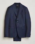 Zegna Tailored Wool Suit Navy