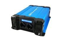 Solartronics Convertisseur de Tension FS1500D 12V 1500/3000 Watt Pur Sinus Bleu avec Affichage