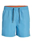 JACK & JONES Men's Jpstfiji Jjswim Solid Sn Ps Swimming Shorts, Ethereal Blue, 44 Große Größen